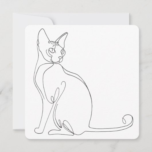 Hand Drawn Sphynx Cat Minimalist Design Kaart (Voorkant)