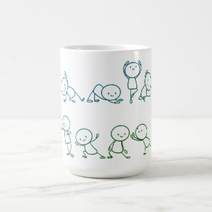 Hand-Drawn Stickman Collectie Koffie Mok