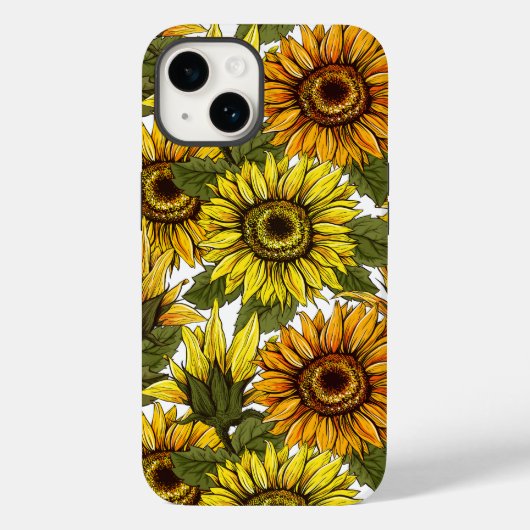 Hand Drawn Sunflower Case-Mate iPhone Case (Achterkant)