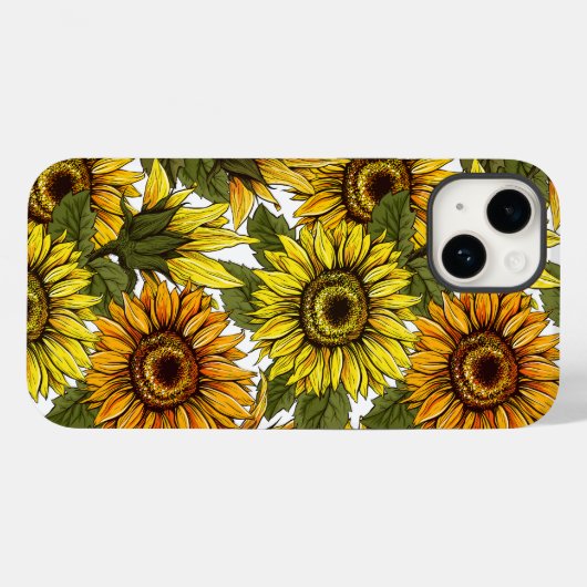 Hand Drawn Sunflower Case-Mate iPhone Case (Achterkant (horizontaal))