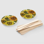 Hand Drawn Sunflower Handwaaier (Niet-gemonteerd)