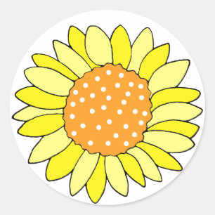 Hand Drawn Sunflower Ronde Sticker