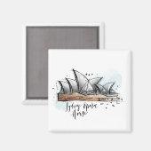 Hand Drawn Sydney Opera House Magnet Magneet (Voorkant / Achterkant)