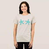 Hand-drawn Teal Starfish Tri-Blend Shirt (Voorkant volledig)