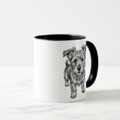 Hand-Drawn Terrier Dog Sketch Mug (Devant droit)