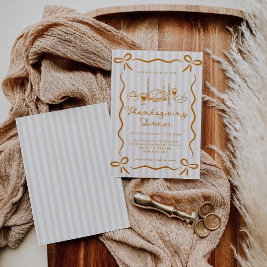 Hand Drawn Thanksgiving Dinner Invitation