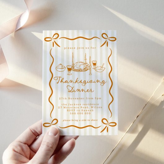 Hand Drawn Thanksgiving Dinner Invitation