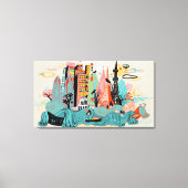 Hand Drawn Tokyo Japan Canvas Afdruk (Voorkant)