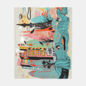 Hand Drawn Tokyo Japan Fleece Deken (Voorkant)