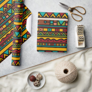 Hand Drawn Tribal Pattern Earth Tones Cadeaupapier