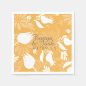 Hand Drawn Tulip Botanical Shadows Weddenschap Servet (Voorkant)