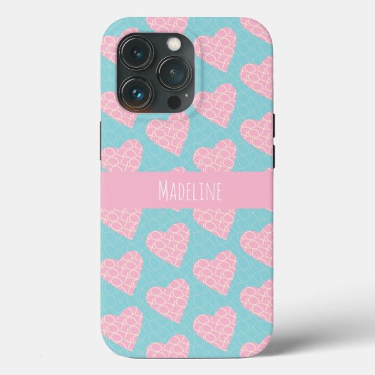 Hand Drawn Valentijnsdag Pattern roze Case-Mate iPhone Case (Achterkant)