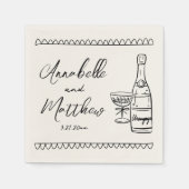 Hand Drawn Vintage Wedding Servet (Voorkant)