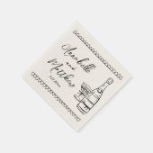 Hand Drawn Vintage Wedding Servet (Hoek)