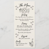 Hand Drawn Vintage Whimsical Wedding Menu (Voorkant)
