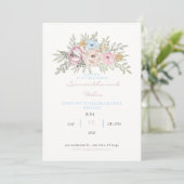 Hand Drawn Waterverf Floral Wedding Uitnodiging (Staand voorkant)