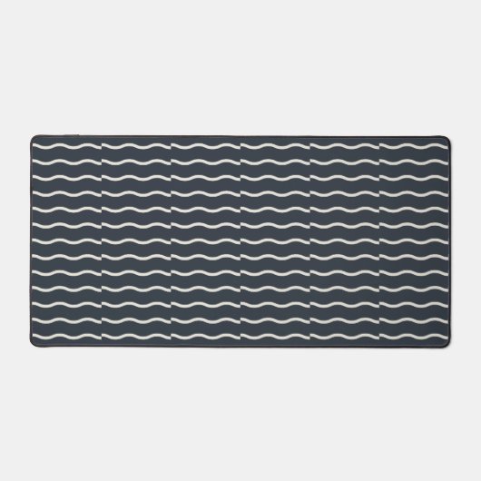 Hand-Drawn Wavy Ticking Stripe | Deep Charcoal Bureaumat (Voorkant)