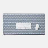 Hand-Drawn Wavy Ticking Stripe | Faded Blue (Clavier et souris)