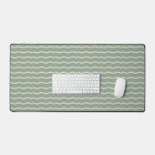 Hand-Drawn Wavy Ticking Stripe | Pale Sage Bureaumat (Keyboard & Muis)