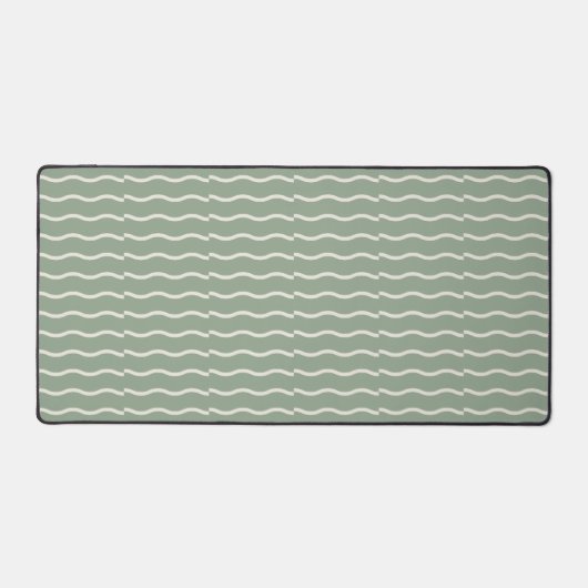 Hand-Drawn Wavy Ticking Stripe | Pale Sage Bureaumat (Voorkant)