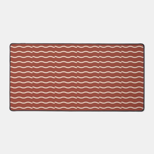 Hand-Drawn Wavy Ticking Stripe | Rust Red (Recto)