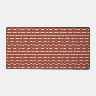 Hand-Drawn Wavy Ticking Stripe | Rust Red Bureaumat