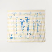 Hand Drawn Wedding Backdrop Tapestry Wandkleed (Voorkant (horizontaal))