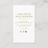 Hand Drawn Wedding Cake Gold & White Visitekaartje (Achterkant)