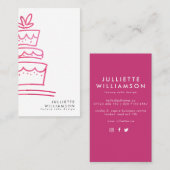 Hand Drawn Wedding Cake Waterverf Visitekaartje (Voorkant / Achterkant)