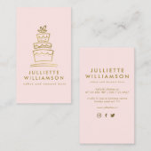 Hand Drawn Wedding Cake Waterverf Visitekaartje (Voorkant / Achterkant)