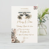 Hand drawn wedding invitation floral beach (Debout devant)