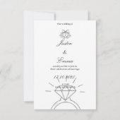 Hand Drawn Wedding Invitation Kaart (Achterkant)