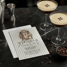 Hand Drawn Weenies and Martinis Dachshund Kaart