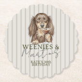 Hand Drawn Weenies and Martinis Dachshund Kartonnen Onderzetters (Voorkant)