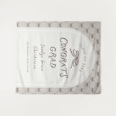 Hand Drawn Whimsical Congrats Grad Party Backdrop Wandkleed (Voorkant (horizontaal))