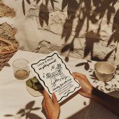 Hand Drawn Whimsical cosmic moon wedding invite Save The Date