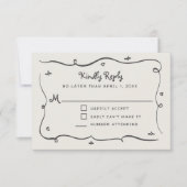 Hand Drawn Whimsical Doodles Wavy Frame RSVP (Devant)