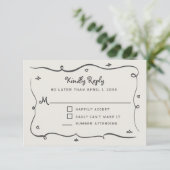 Hand Drawn Whimsical Doodles Wavy Frame RSVP (Debout devant)