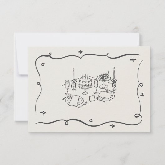 Hand Drawn Whimsical Doodles Wavy Frame RSVP (Dos)