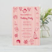 Hand drawn whimsical holiday party kaart (Staand voorkant)