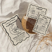 Hand Drawn Whimsical Moon wedding invitation