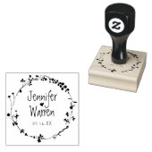 Hand Drawn Wildflower Wreath Personalized Wedding Rubberstempel (Gestempeld)
