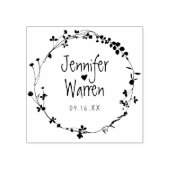 Hand Drawn Wildflower Wreath Personalized Wedding Rubberstempel (Afrduk)