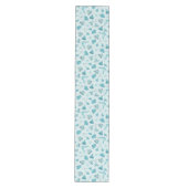 Hand Drawn Winter Pattern Cyan Table Runner Medium Tafelloper (Voorkant)