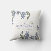 Hand Drawn Wisteria Birth Stats Nursery Pillow Kussen (Achterkant)