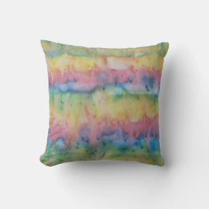 Hand Dyed Rainbow Stripe Kussen