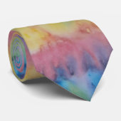 Hand Dyed Rainbow Stripe Stropdas (Opgerold)