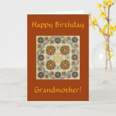 Hand embroidered greeting card kaart (Gele Bloem)