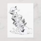 Hand en champignons briefkaart (Voorkant)