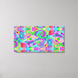 Hand- en digitaal gekleurd patroon art 22 canvas afdruk